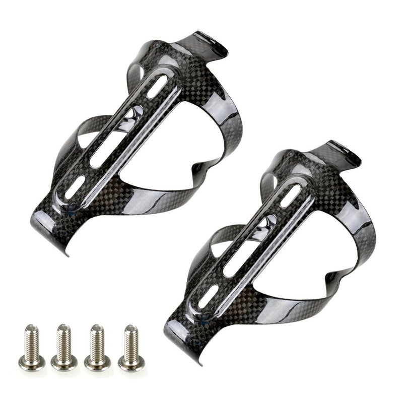 PERGEAR Black Carbon Fiber Lightweight Bicycle Water Bottle Cage for Cycling - Pack of 2 - Image 3